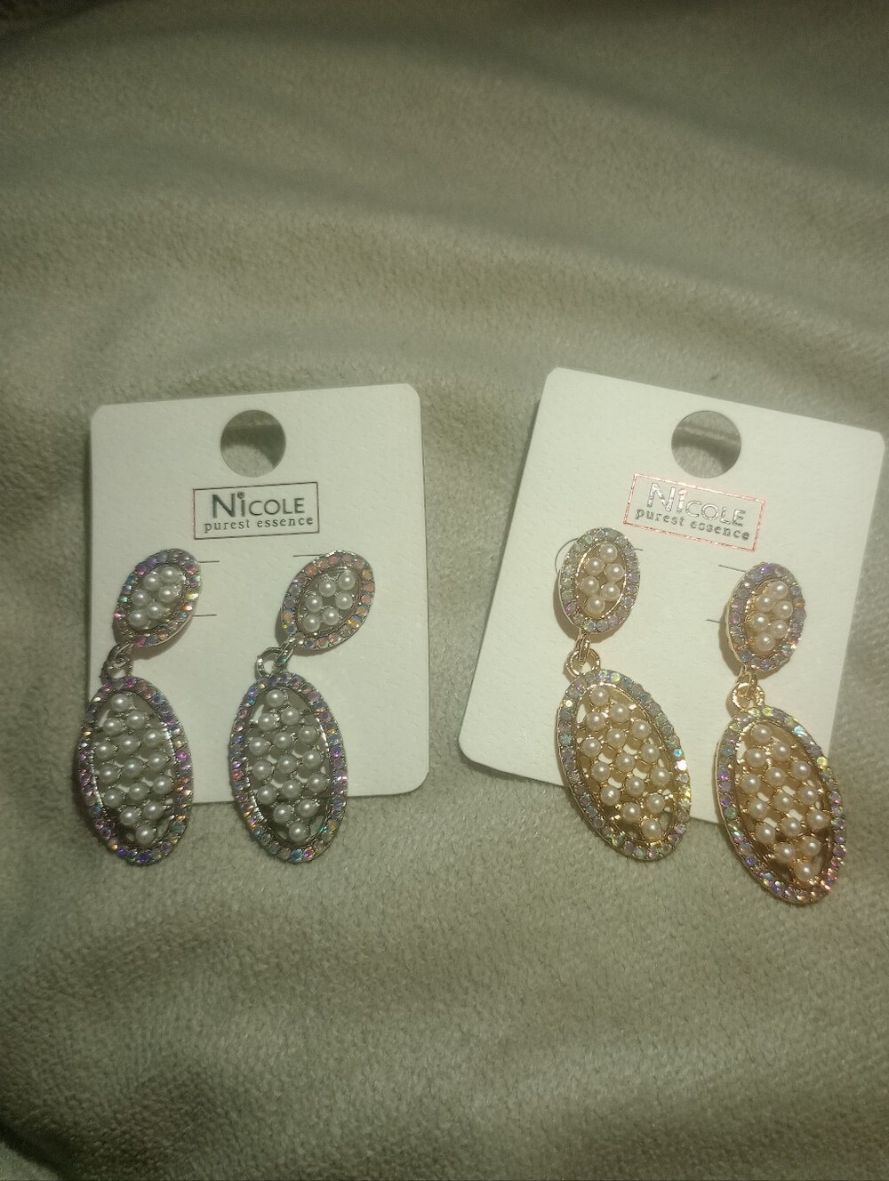Faux Pearl Accent Oval Drop Earrings In Silver And Gold Tone - Pick One